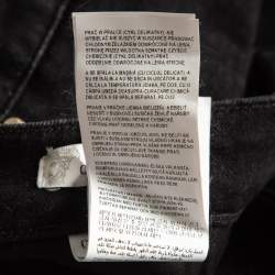 Pre Owned Versace Collection Black V Studded Denim Slim Jeans S Waist 26"