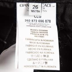 Pre Owned Versace Collection Black V Studded Denim Slim Jeans S Waist 26"