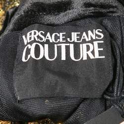 Pre Owned Versace Jeans Couture Metallic Flora Baroque Sequin Paillettes Mini Bodycon Dress S