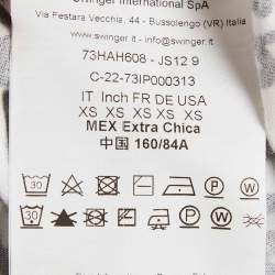 Pre Owned تي شيرت فيرساتشي جينز كوتور ياقة دائرية قطن بطبعة شعار فرشاة أبيض مقاس صغير جدًا