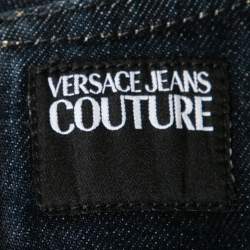 Pre Owned Versace Jeans Couture Blue Denim Pleated Sleeveless Dress M