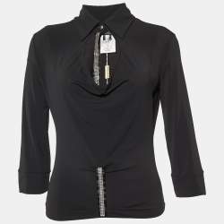 Versace Jeans Couture Black Jersey Trim Detail T-Shirt L