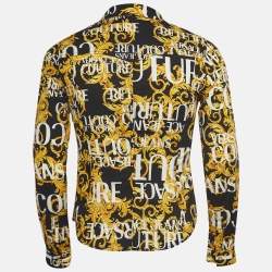 Versace Jeans Couture Black Baroque Printed Cotton Shirt L