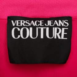 Pre Owned Versace Jeans Couture Pink Stretch Satin Crop Top M