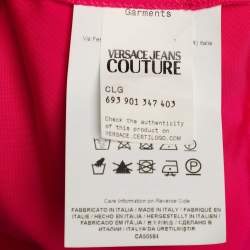 Pre Owned Versace Jeans Couture Pink Stretch Satin Crop Top M