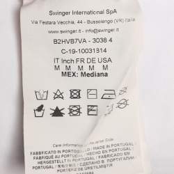 Pre Owned Versace Jeans Couture White Mesh & Cotton Overlay Top M