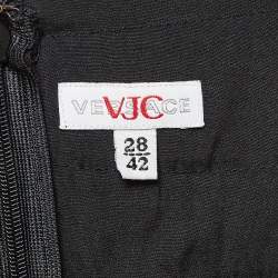 Versace Jeans Couture Black Satin Ruffled Mini Dress M