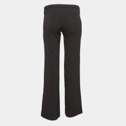 Versace Jeans Couture Black Stretch Crepe Embellished Waist Trousers S