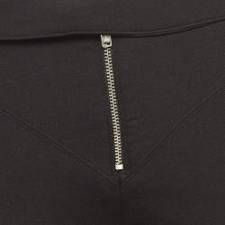 Versace Jeans Couture Black Stretch Crepe Embellished Waist Trousers S