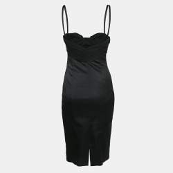 Pre Owned Versace Jeans Couture Black Draped Sleeveless Short Dress XXS