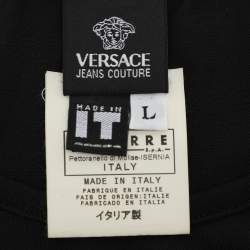 Versace Jeans Couture Vintage Black Logo Embroidered Jersey Sleeveless Top L
