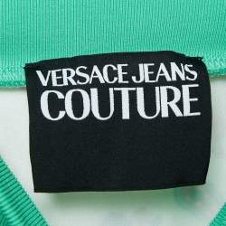 Pre Owned Versace Jeans Couture Green Paisley-Floral Print Jersey Sweatshirt M