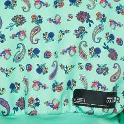 Pre Owned Versace Jeans Couture Green Paisley-Floral Print Jersey Sweatshirt M