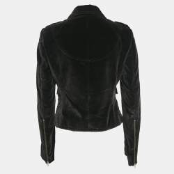 Pre Owned Versace Jeans Couture Brown Velvet Button Front Jacket M