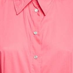 Pre Owned Versace Jeans Couture Pink Embellished Cotton Blend Sleeveless Top M