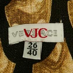 Versace Jeans Couture Black Printed Cotton Blend Sleeveless Mini Dress S