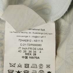 Pre Owned Versace Blue/Pink Garland Sun Print Satin Pleated Mini Skirt S