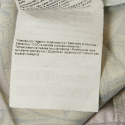 Pre Owned Versace Blue/Pink Garland Sun Print Satin Pleated Mini Skirt S