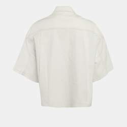 Versace Jeans Couture  White Denim Embellished Collar Crop Jacket M