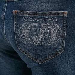 Versace Jeans Blue Denim Embellished Pocket Jeans M Waist 30"