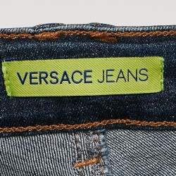 Versace Jeans Blue Denim Embellished Pocket Jeans M Waist 30"