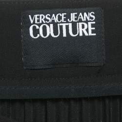 Pre Owned Versace Jeans Couture Black Rococo Print Crepe Pleated Mini Skirt S