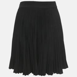 Pre Owned Versace Jeans Couture Black Rococo Print Crepe Pleated Mini Skirt S