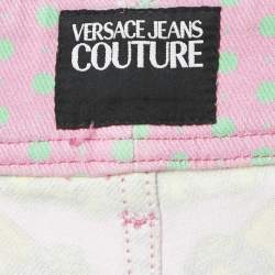 Versace Jeans Couture  Pink Printed Denim Straight Leg Jeans M Waist 28"