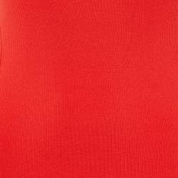 Versace Jeans Couture Neon Red Rib Knit Cutout Mini Dress S
