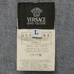 Pre Owned Versace Jeans Couture Blue Denim Zip-Up Jacket L