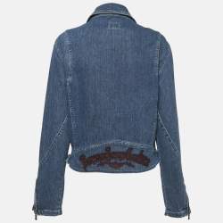 Pre Owned Versace Jeans Couture Blue Denim Zip-Up Jacket L