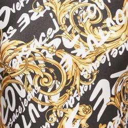 Pre Owned Versace Jeans Couture Black Baroque Print Jersey Bodysuit S