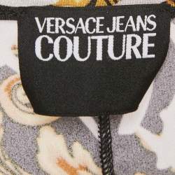 Pre Owned Versace Jeans Couture Black Baroque Print Jersey Bodysuit S