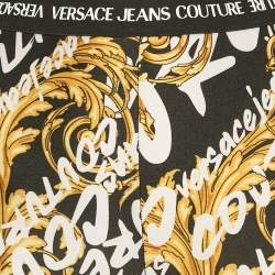 Pre Owned Versace Jeans Couture Black Baroque Print Jersey Leggings S