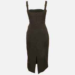 Pre Owned Versace Jeans Couture Black Crepe Buckle Detail Sleeveless Dress S