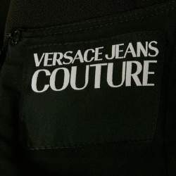 Pre Owned Versace Jeans Couture Black Crepe Buckle Detail Sleeveless Dress S