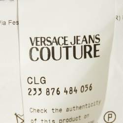 Versace Jeans Couture Black Printed Satin Plisse Mini Skirt S