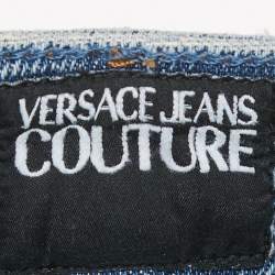 Versace Jeans Couture Blue Logo Print Denim Jeans M Waist 28"