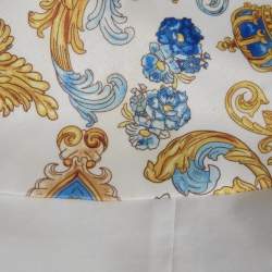 Pre Owned Versace Jeans Couture White Baroque Print Mini Sleeveless Dress S