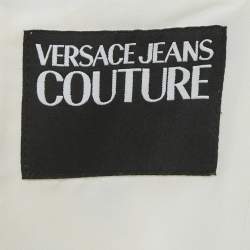 Pre Owned Versace Jeans Couture White Baroque Print Mini Sleeveless Dress S