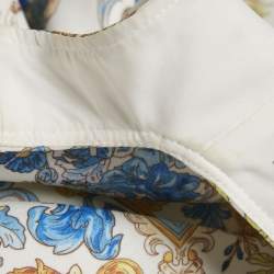 Pre Owned Versace Jeans Couture White Baroque Print Mini Sleeveless Dress S