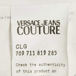 Pre Owned Versace Jeans Couture White Baroque Print Mini Sleeveless Dress S