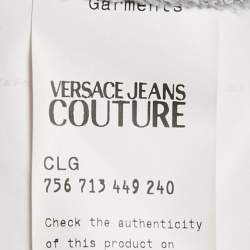 Pre Owned Versace Jeans Couture Grey Logo Applique Cotton Knit Sweatshirt L