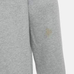 Pre Owned Versace Jeans Couture Grey Logo Applique Cotton Knit Sweatshirt L