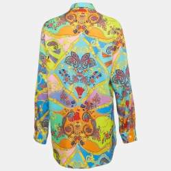 Pre Owned Versace Jeans Couture Multicolor Paisley Chain Print Full Sleeve Shirt XL 