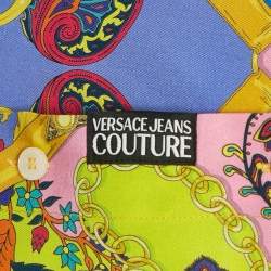 Pre Owned Versace Jeans Couture Multicolor Paisley Chain Print Full Sleeve Shirt XL 