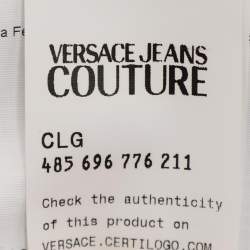 Pre Owned Versace Jeans Couture Black Crepe Baroque-Print Panelled Dress M