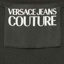 Pre Owned Versace Jeans Couture Black Rib Knit Buckle Detail Tank Top M