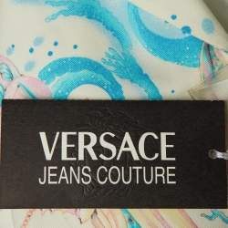 مملوكة مسبقًا بليزر فيرساتشي جينز كوتور قطني أبيض بطبعة حياة بحرية مقاس متوسط - ميديم