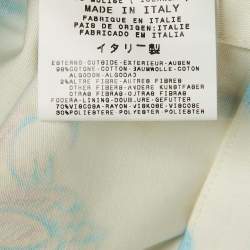 مملوكة مسبقًا بليزر فيرساتشي جينز كوتور قطني أبيض بطبعة حياة بحرية مقاس متوسط - ميديم